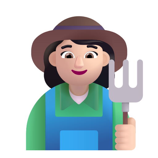 Woman Farmer: Light Skin Tone on Microsoft 3D