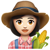 Woman Farmer: Light Skin Tone on WhatsApp