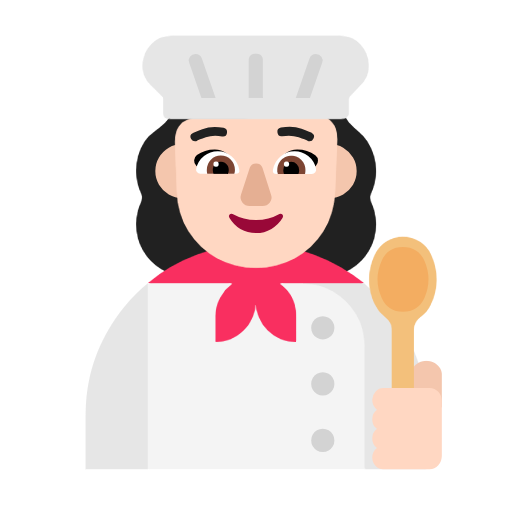 Woman Cook: Light Skin Tone on Microsoft Fluent