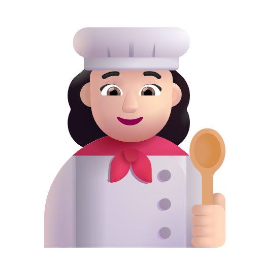 Woman Cook: Light Skin Tone on Microsoft 3D