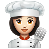 Woman Cook: Light Skin Tone on WhatsApp
