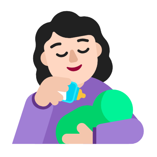 Woman Feeding Baby: Light Skin Tone on Microsoft Fluent