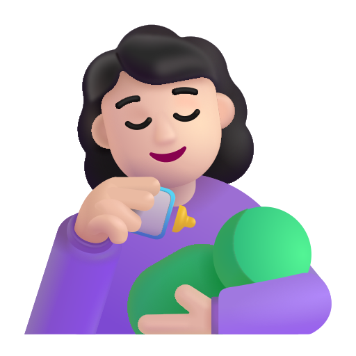 Woman Feeding Baby: Light Skin Tone on Microsoft 3D