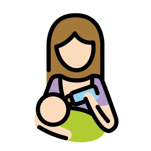 Woman Feeding Baby: Light Skin Tone on OpenMoji