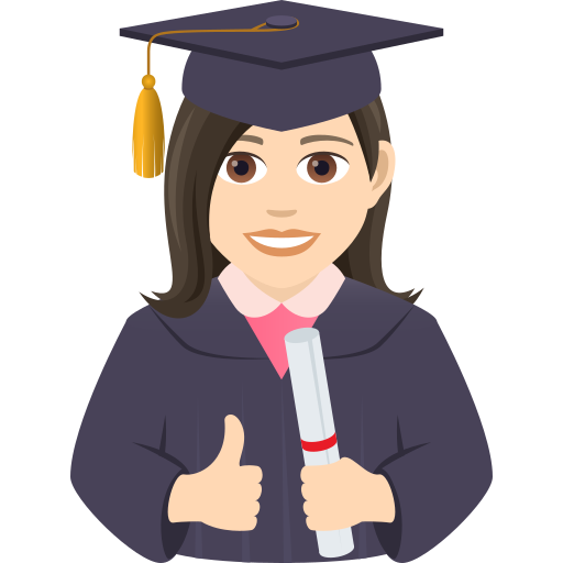 Woman Student: Light Skin Tone on JoyPixels