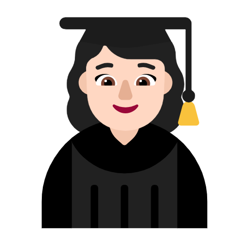 Woman Student: Light Skin Tone on Microsoft Fluent