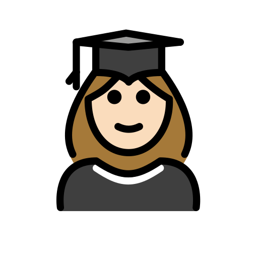 Woman Student: Light Skin Tone on OpenMoji
