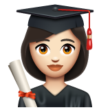 Woman Student: Light Skin Tone on WhatsApp