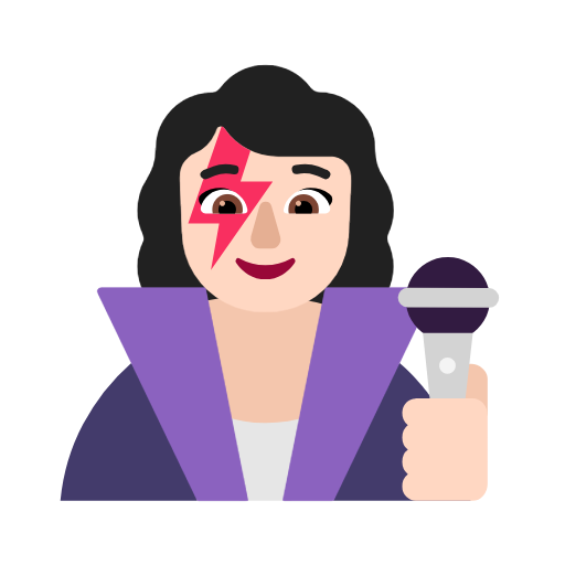 Woman Singer: Light Skin Tone on Microsoft Fluent