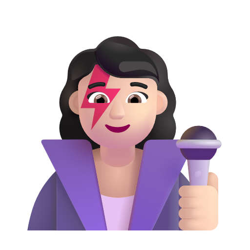 Woman Singer: Light Skin Tone on Microsoft 3D