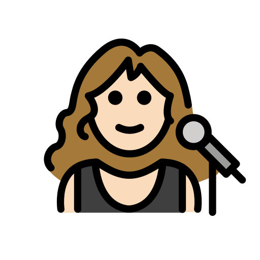 Woman Singer: Light Skin Tone on OpenMoji
