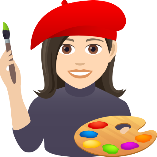 Woman Artist: Light Skin Tone on JoyPixels