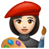 Woman Artist: Light Skin Tone on WhatsApp