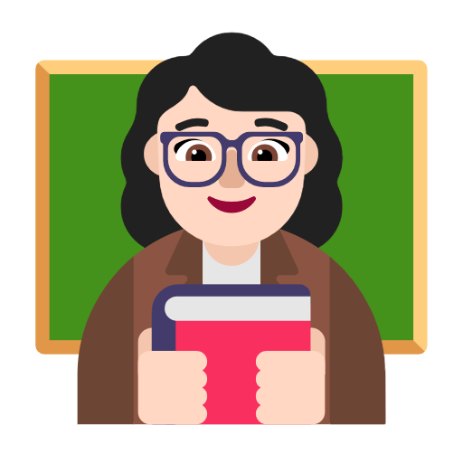 Woman Teacher: Light Skin Tone on Microsoft Fluent