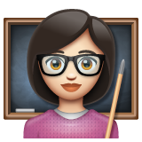 Woman Teacher: Light Skin Tone on WhatsApp
