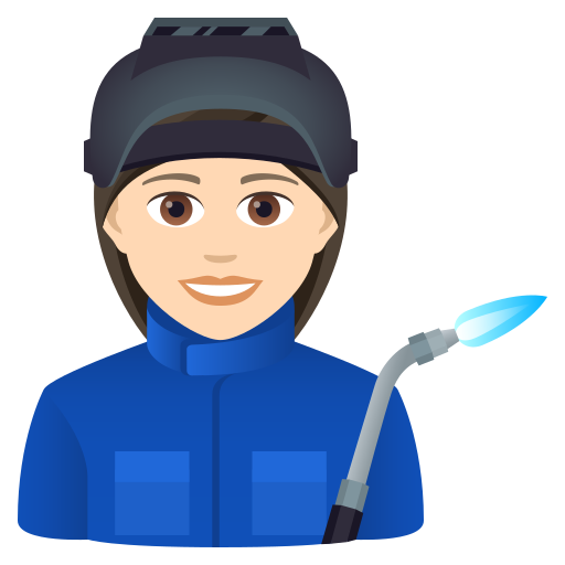 Woman Factory Worker: Light Skin Tone on JoyPixels