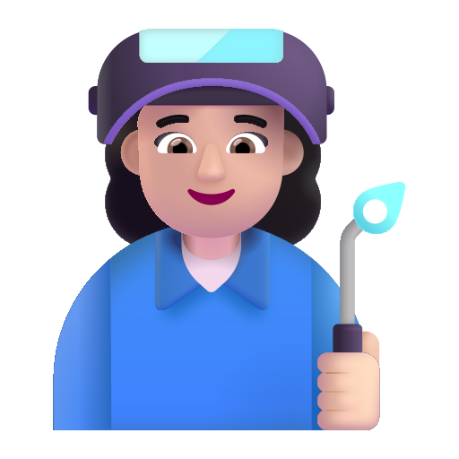 Woman Factory Worker: Light Skin Tone on Microsoft 3D