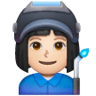Woman Factory Worker: Light Skin Tone on Samsung