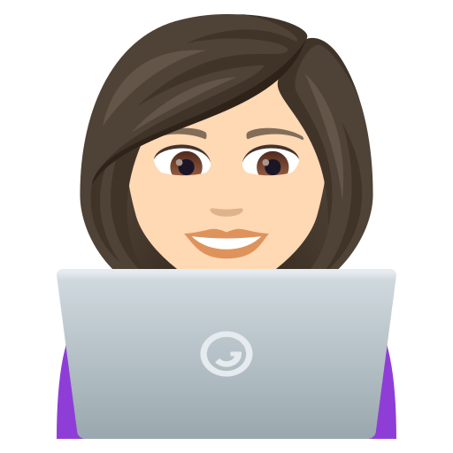 Woman Technologist: Light Skin Tone on JoyPixels