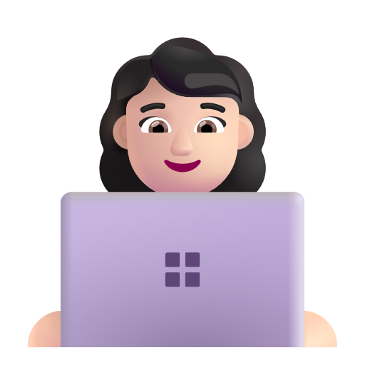 Woman Technologist: Light Skin Tone on Microsoft 3D
