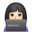 Woman Technologist: Light Skin Tone on Samsung