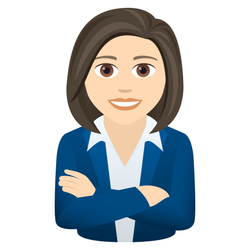 Woman Office Worker: Light Skin Tone on JoyPixels