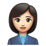 Woman Office Worker: Light Skin Tone on WhatsApp