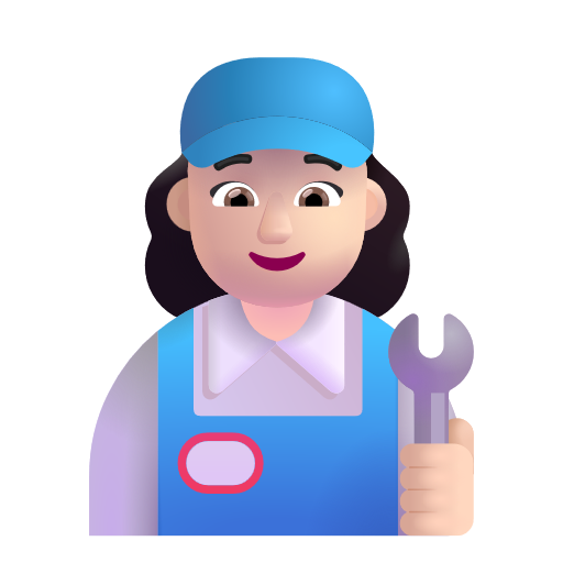 Woman Mechanic: Light Skin Tone on Microsoft 3D