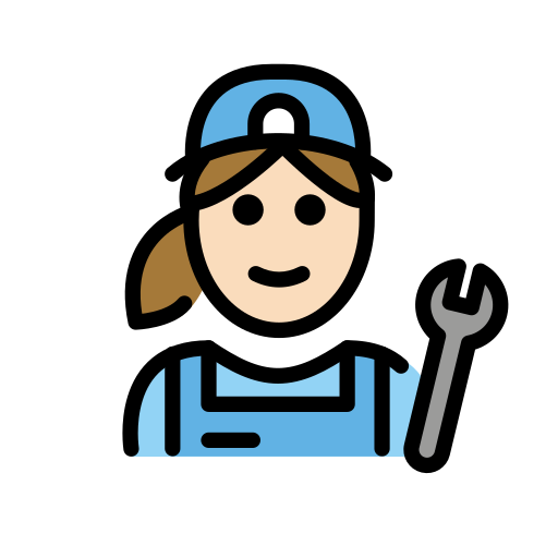 Woman Mechanic: Light Skin Tone on OpenMoji
