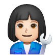 Woman Mechanic: Light Skin Tone on Samsung