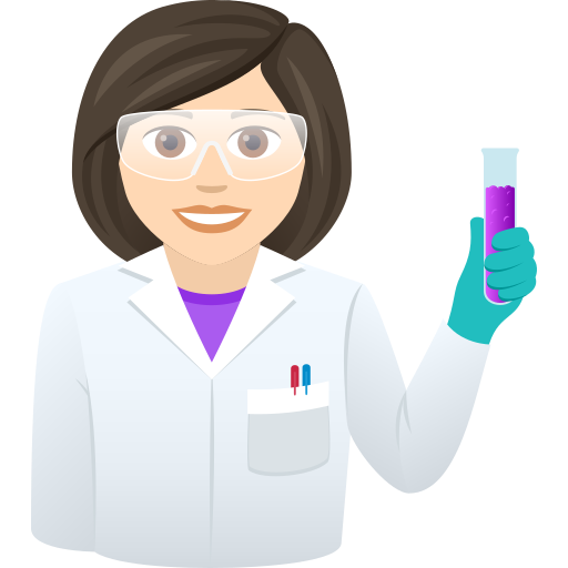 Woman Scientist: Light Skin Tone on JoyPixels