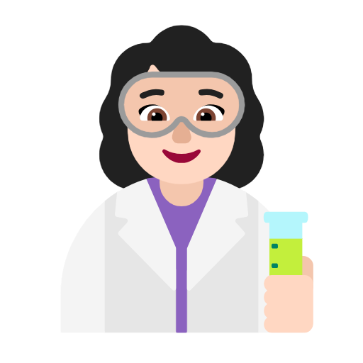 Woman Scientist: Light Skin Tone on Microsoft Fluent