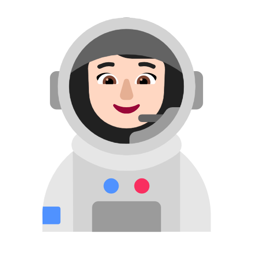 Woman Astronaut: Light Skin Tone on Microsoft Fluent