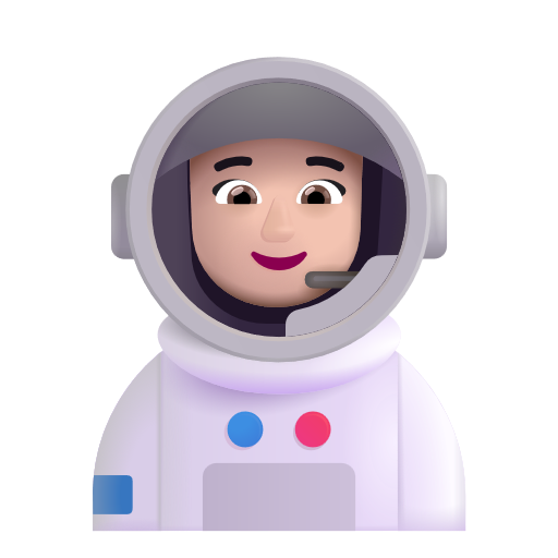 Woman Astronaut: Light Skin Tone on Microsoft 3D