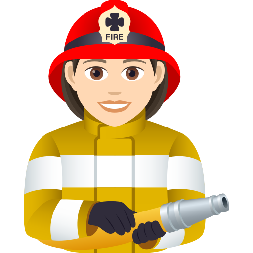 Woman Firefighter: Light Skin Tone on JoyPixels