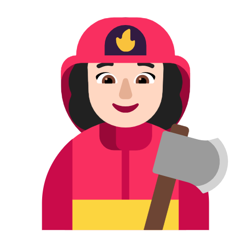 Woman Firefighter: Light Skin Tone on Microsoft Fluent