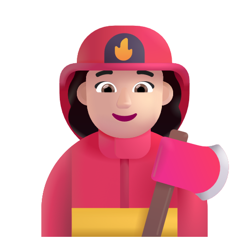 Woman Firefighter: Light Skin Tone on Microsoft 3D
