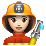 Woman Firefighter: Light Skin Tone on WhatsApp
