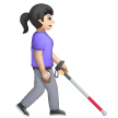 Woman With White Cane Facing Right: Light Skin Tone on Samsung