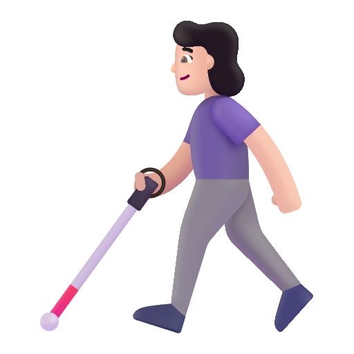 Woman With White Cane: Light Skin Tone on Microsoft 3D