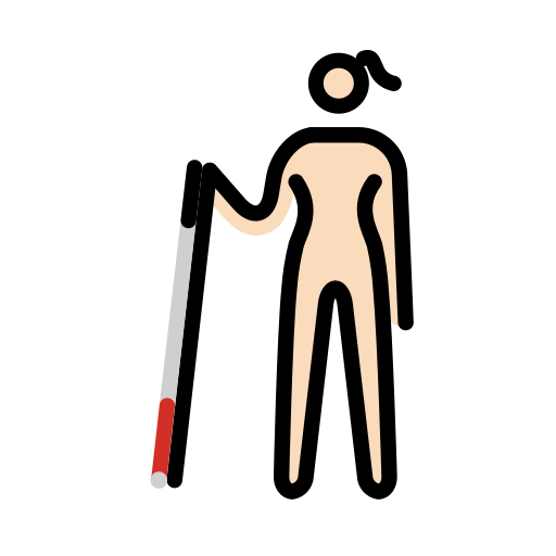 Woman With White Cane: Light Skin Tone on OpenMoji
