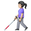 Woman With White Cane: Light Skin Tone on Samsung