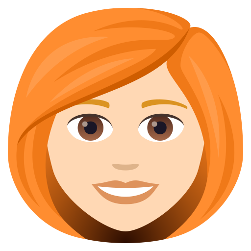 Woman: Red Hair: Light Skin Tone on JoyPixels
