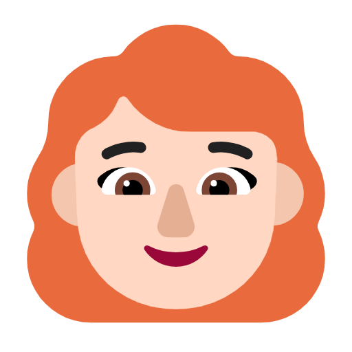 Woman: Red Hair: Light Skin Tone on Microsoft Fluent