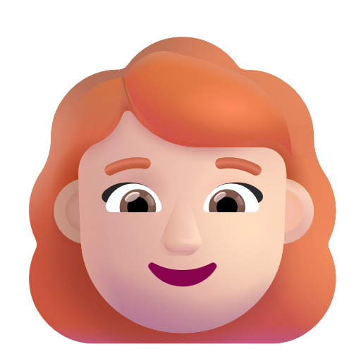 Woman: Red Hair: Light Skin Tone on Microsoft 3D