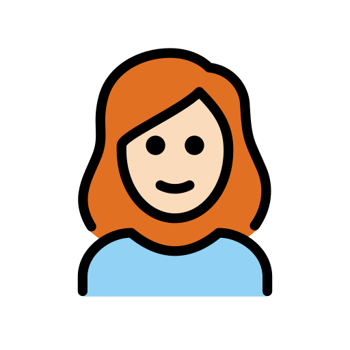 Woman: Red Hair: Light Skin Tone on OpenMoji