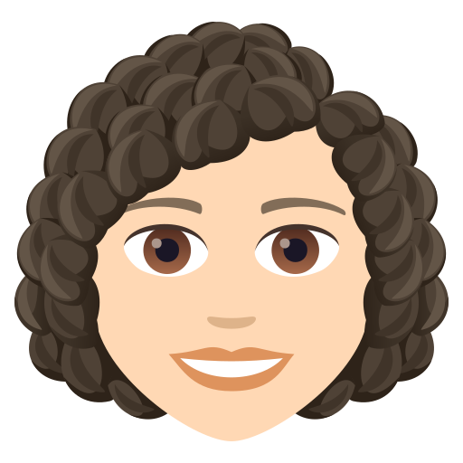 Woman: Curly Hair: Light Skin Tone on JoyPixels