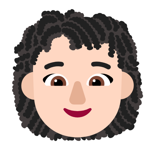 Woman: Curly Hair: Light Skin Tone on Microsoft Fluent