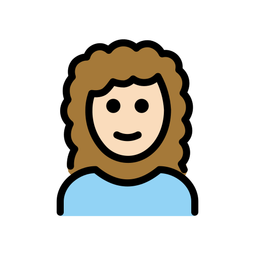 Woman: Curly Hair: Light Skin Tone on OpenMoji