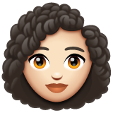 Woman: Curly Hair: Light Skin Tone on WhatsApp